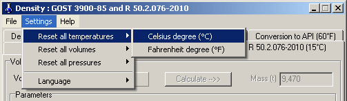 Setting - Reset all temperatures